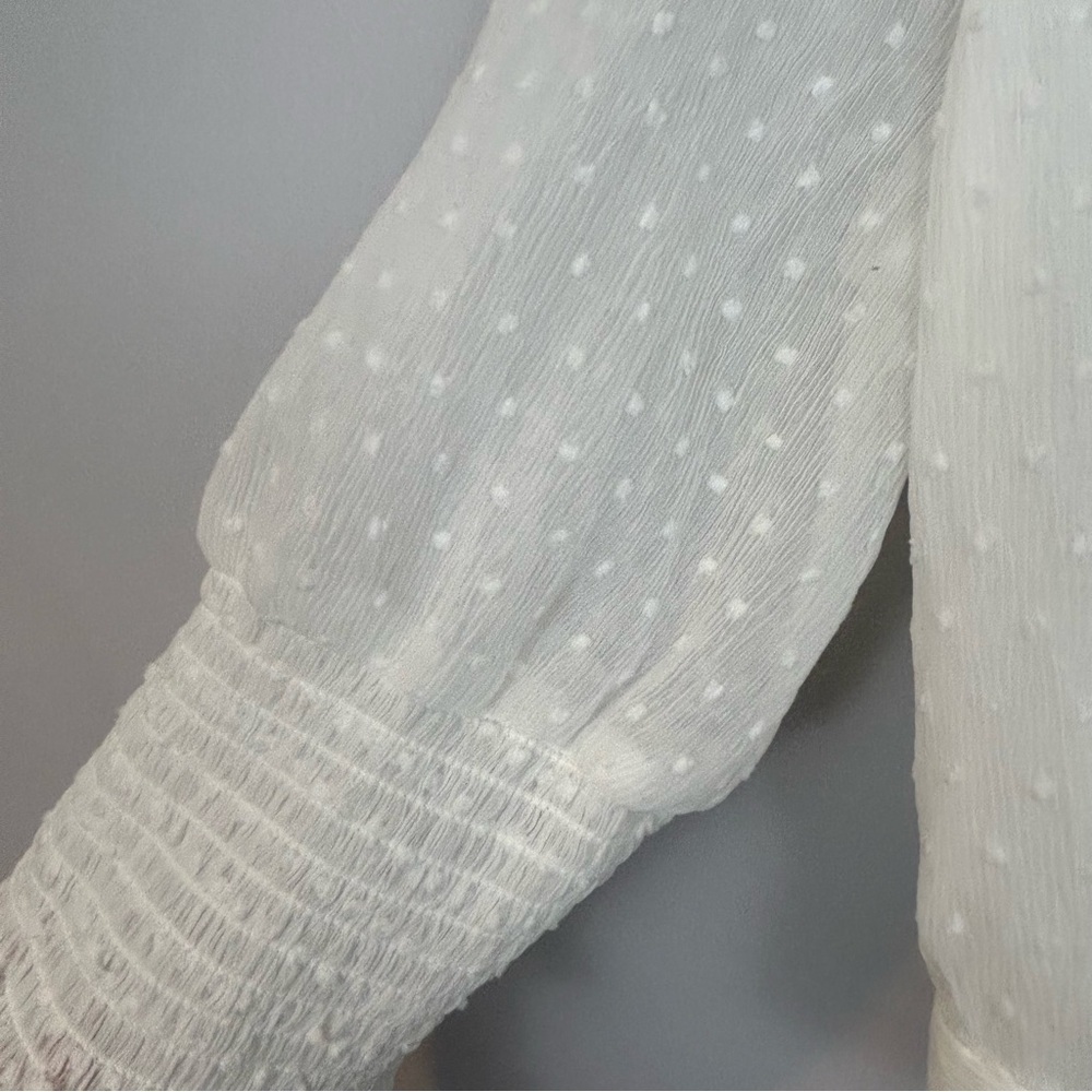 MWT Maje Plumeti Cropped White Wrap Ruffle V-neck Wrap Blouse Size 2 NEW - Picture 10 of 15